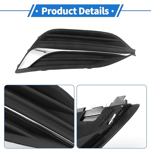 1 Pc Fog Light Grill for Buick Regal 2017-2020 ABS Black,Silver Tone Front