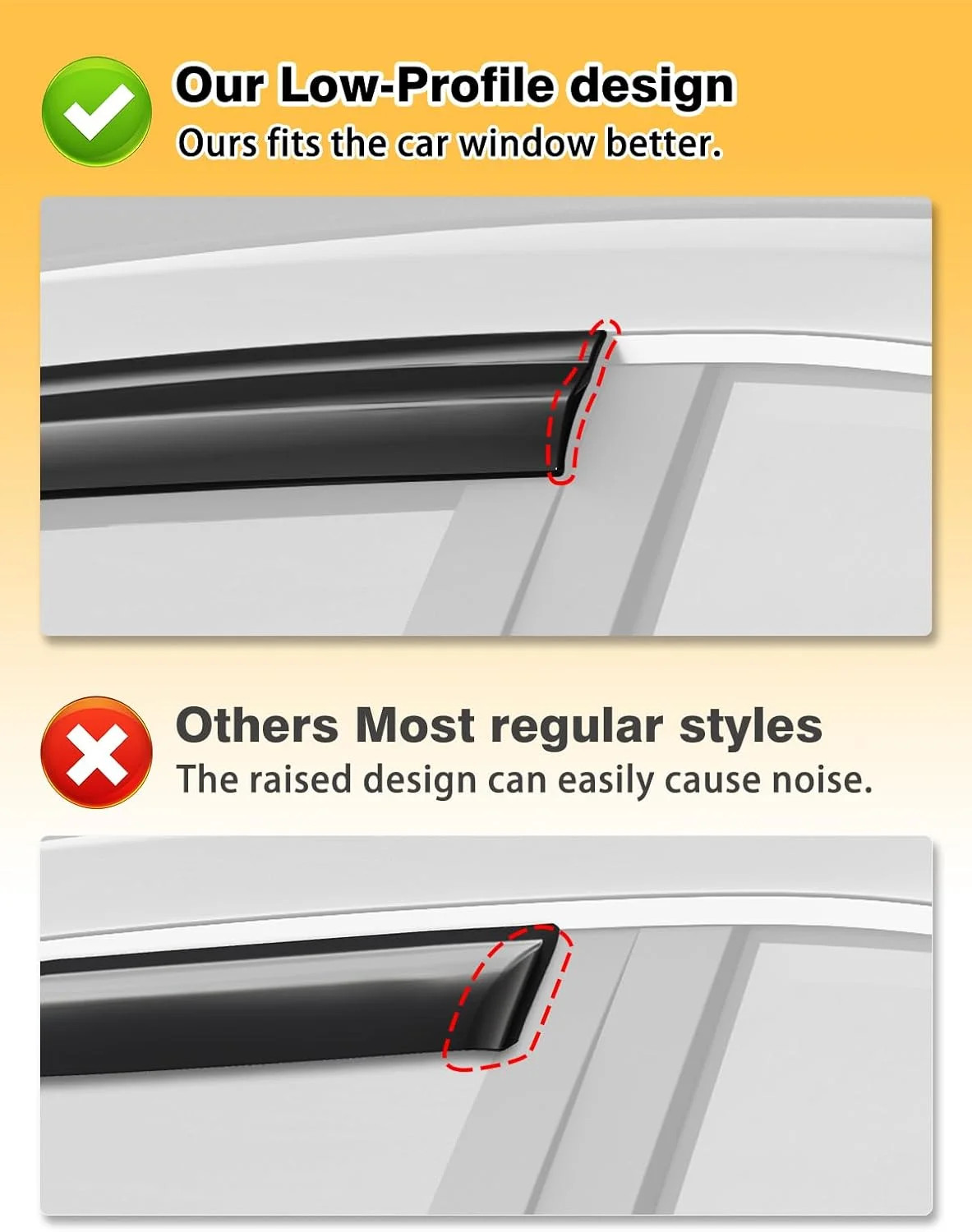 Tape-On 6pcs Rain Guards Window Visors Fit for Toyota RAV4 2019 2020 2021 2022 2