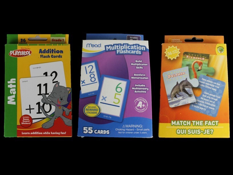 Kids Learning Flash Cards, Lot of 3: Addition Multiplication National Geographic
