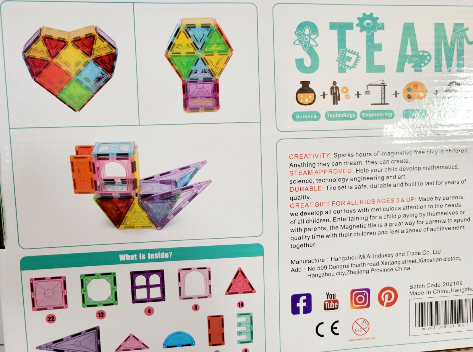 Creativity and Educational Building 3D Magnet Toys 80 pieces