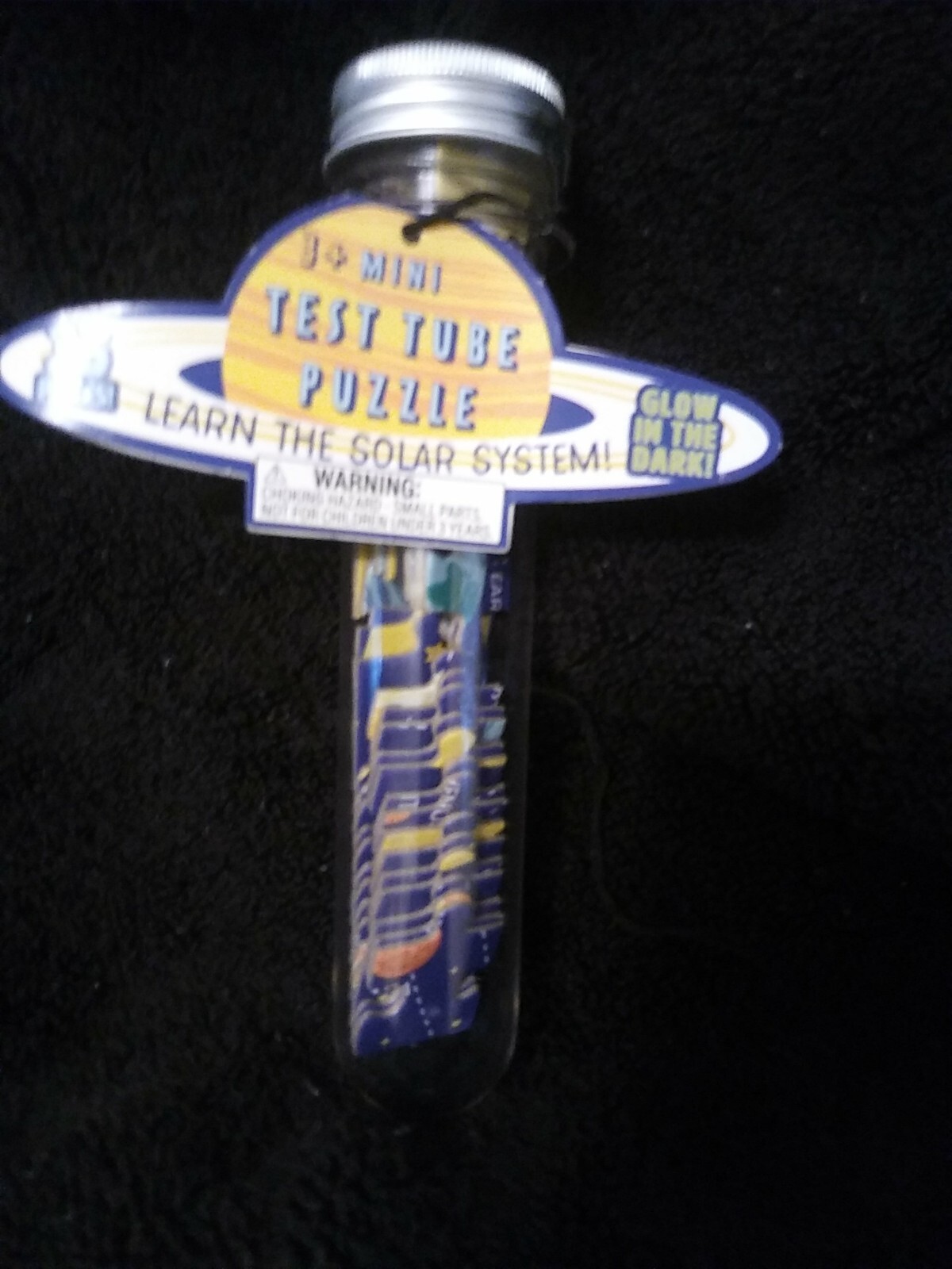 Mini Test Tube LEARN THE SOLAR SYSTEM 36 Piece Puzzle (Glow In The Dark) ~ F195