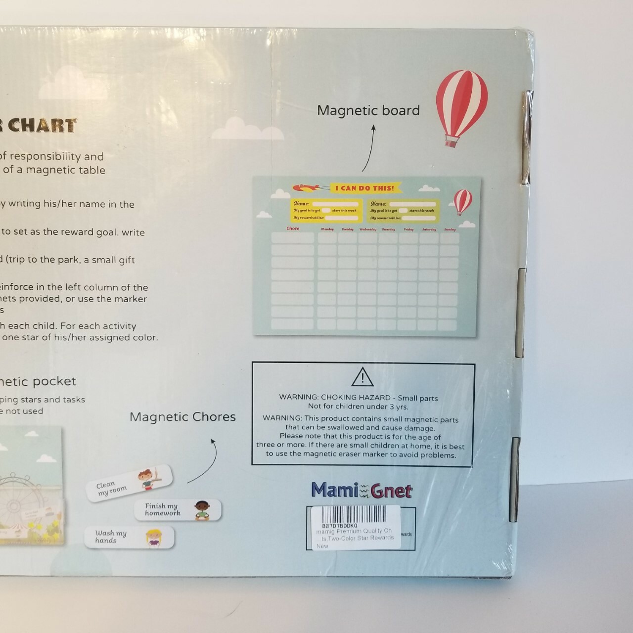 Magnetic Reward / Star / Responsibility / Behavior Chart For Up To 3 Children.