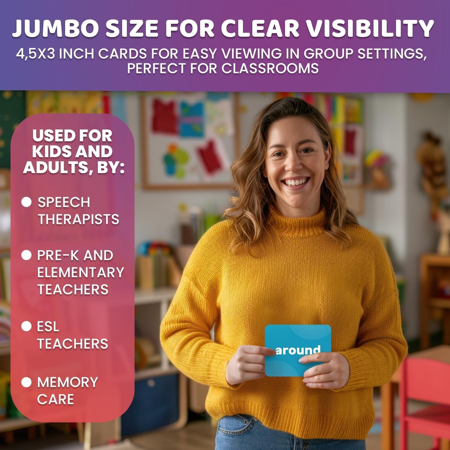 Large Flash Cards 364: Vocabulary, Speech Therapy, ESL, ABA, Pre-K to 3rd Grade