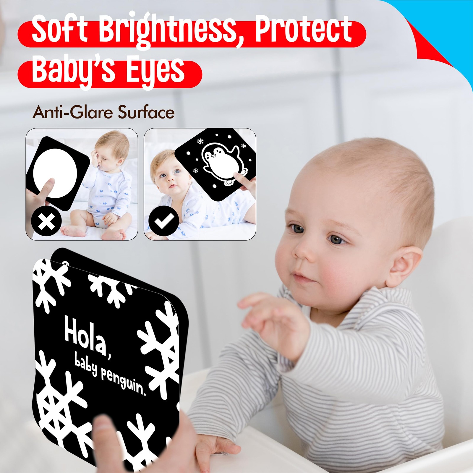 20 PCS Baby Visual Stimulus Cards, DoubleSided High Contrast Black and White …