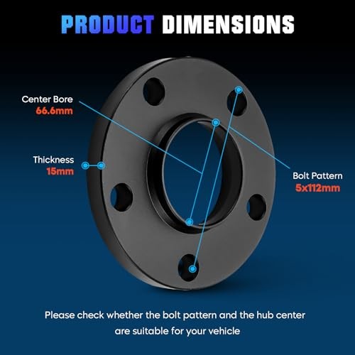 Youxmoto 4PCS 5×112 Wheel Spacers with Hubcentric Fit for Audi A4 A5 A6 A7 A8 Q5