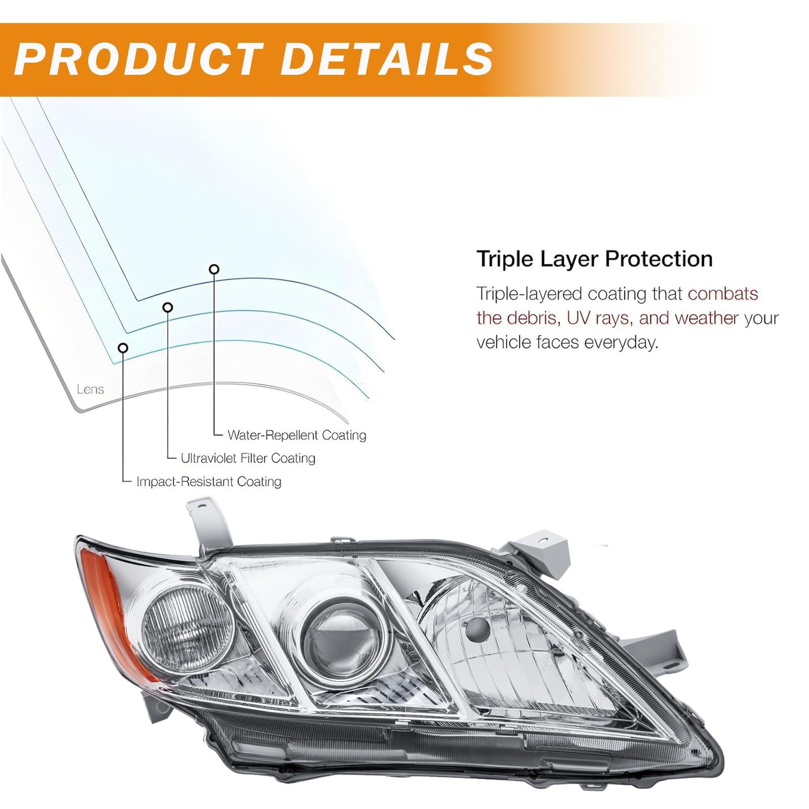 Headlight Assembly for 2007 2008 2009 Toyota Camry (USA Built) LE XLE CE | Dr…