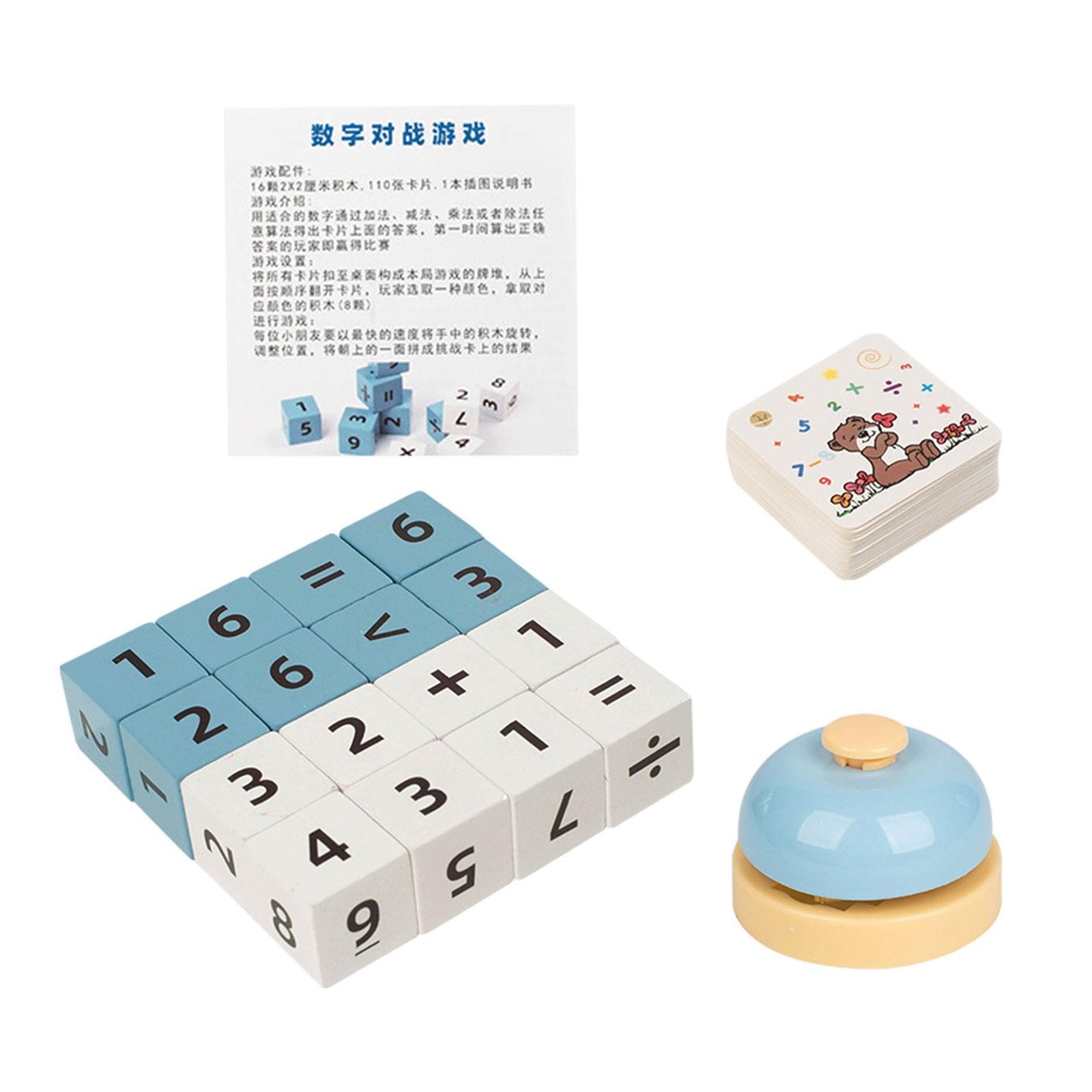 Math Learning Toy Wooden Math Blocks Early Development Preschool Compact