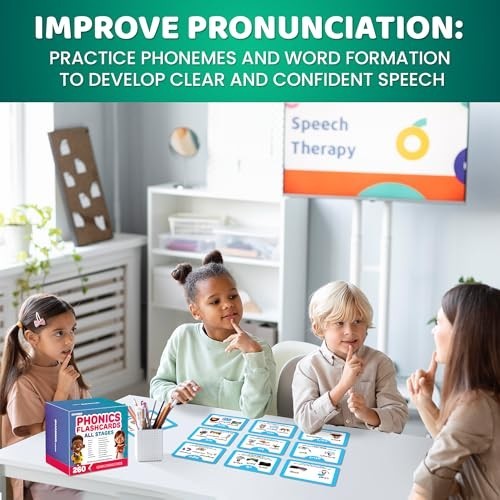 Phonics Flash Cards for Kids 4-8 – 260 Games for Reading & Phonemic Awareness