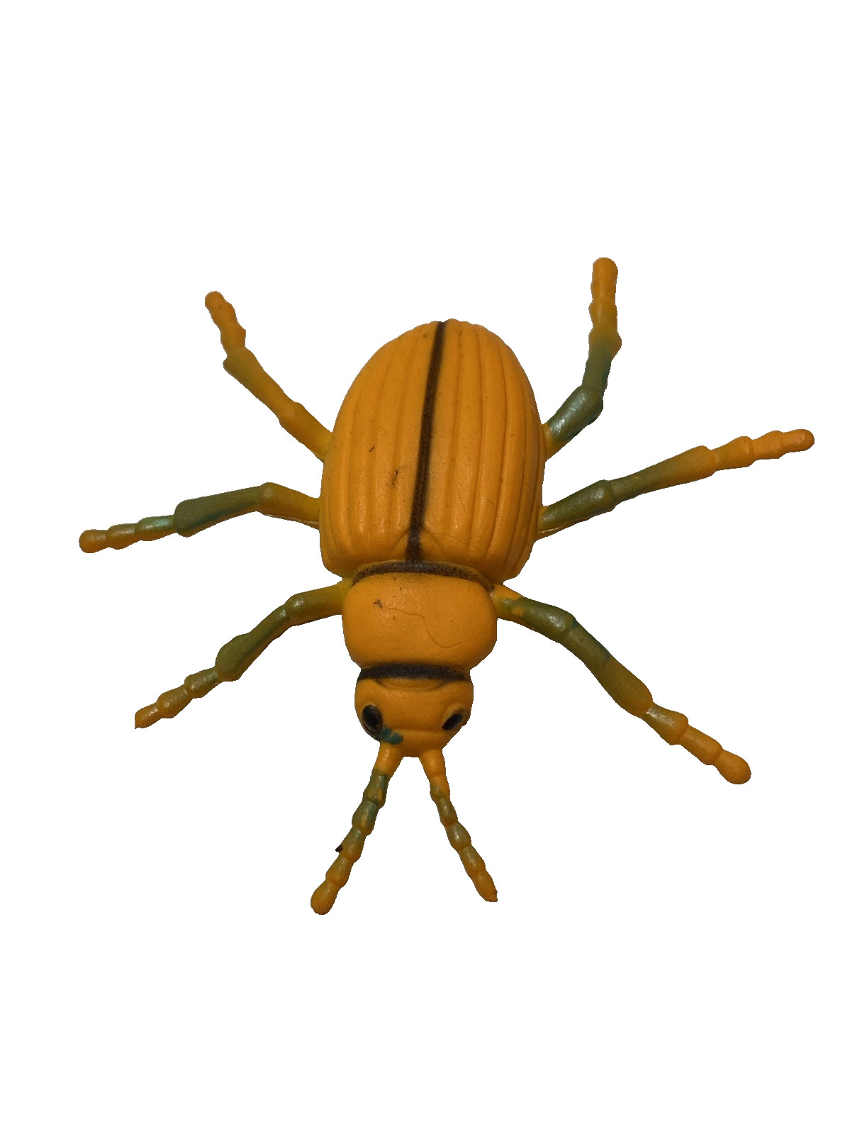 Vintage Orange Yellow Plastic Beetle Insect Bug 2.5″ Toy Figure Fake Joke Gag