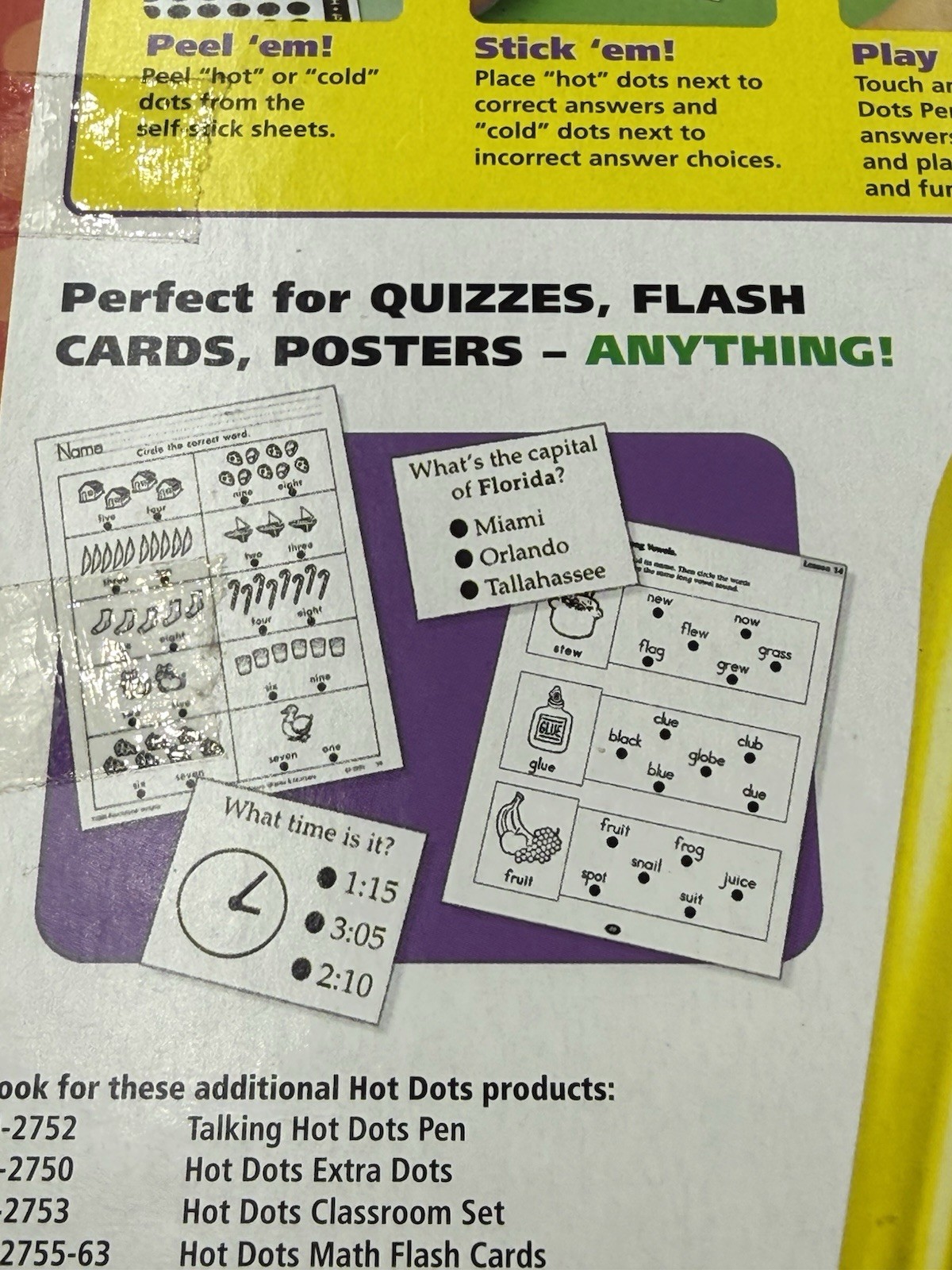 VTG Hot Dots The Talking Pen Posters Flash Cards Stickers 2006 Make Your Own Set