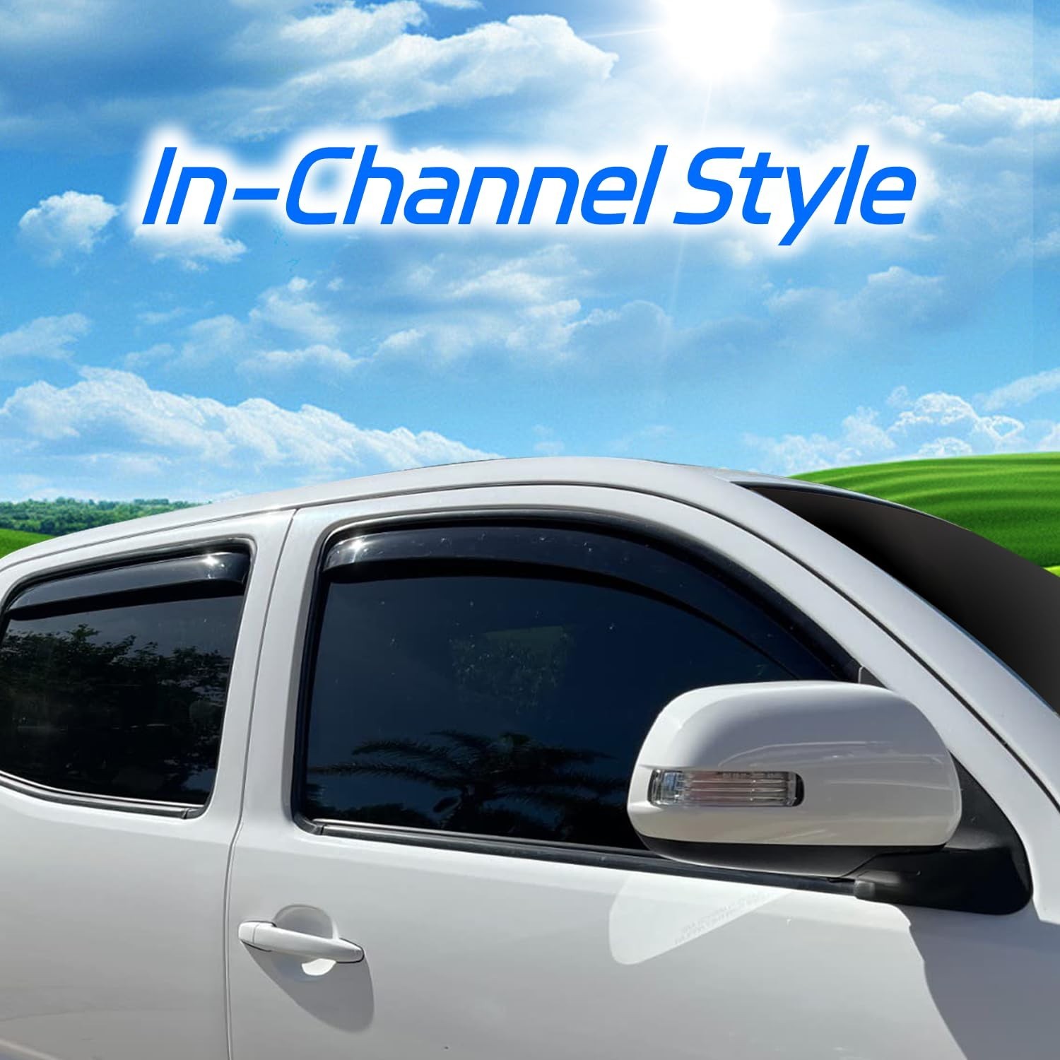4 PCS in-Channel Window Rain Guards Fit for 2013-2018 Toyota RAV4, Smoke Tint…