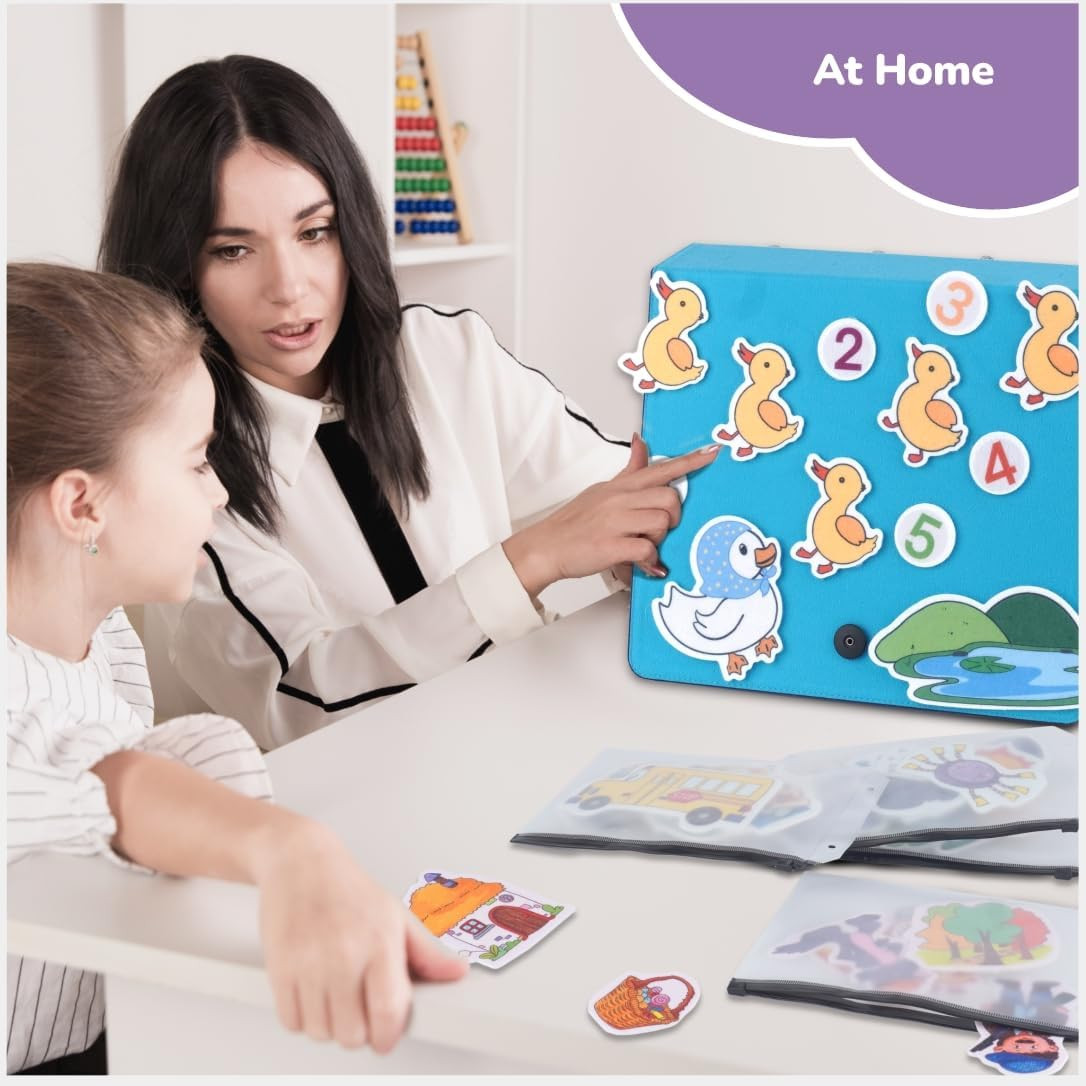 16 Pack Felt Board Story Set with Binder for Preschool – Classic Tales Included