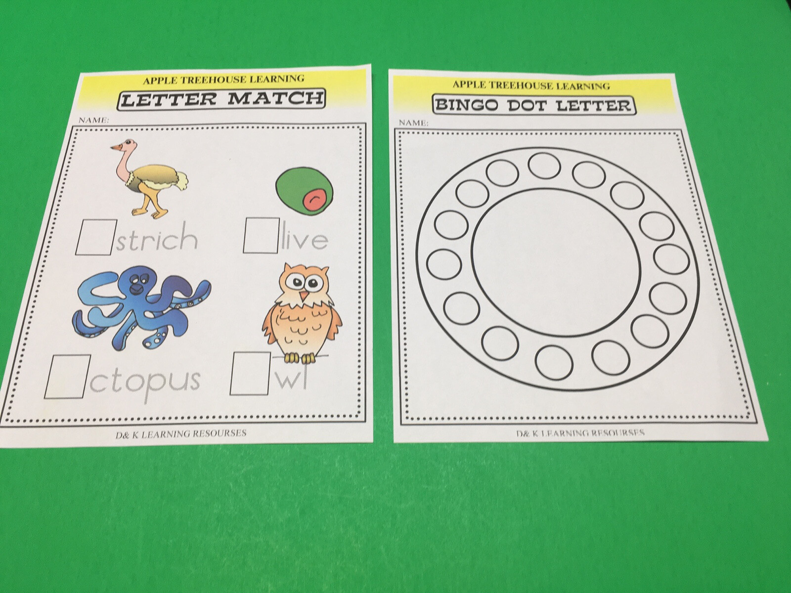 Letter Oo – Apple Treehouse Worksheets – Preschool Teaching supplies 20pgs