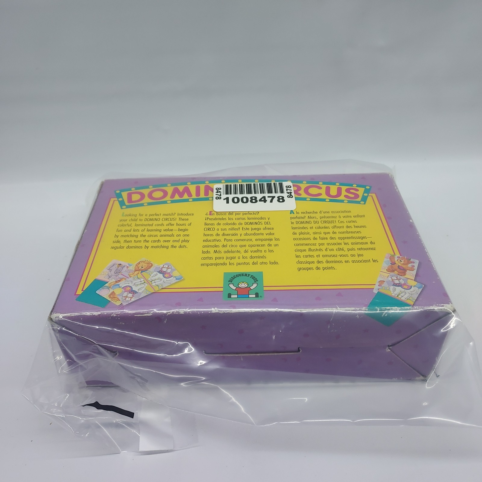 Vtg Discovery Toys DOMINO CIRCUS Game Dual Sided Matching Animals/Domino Dots