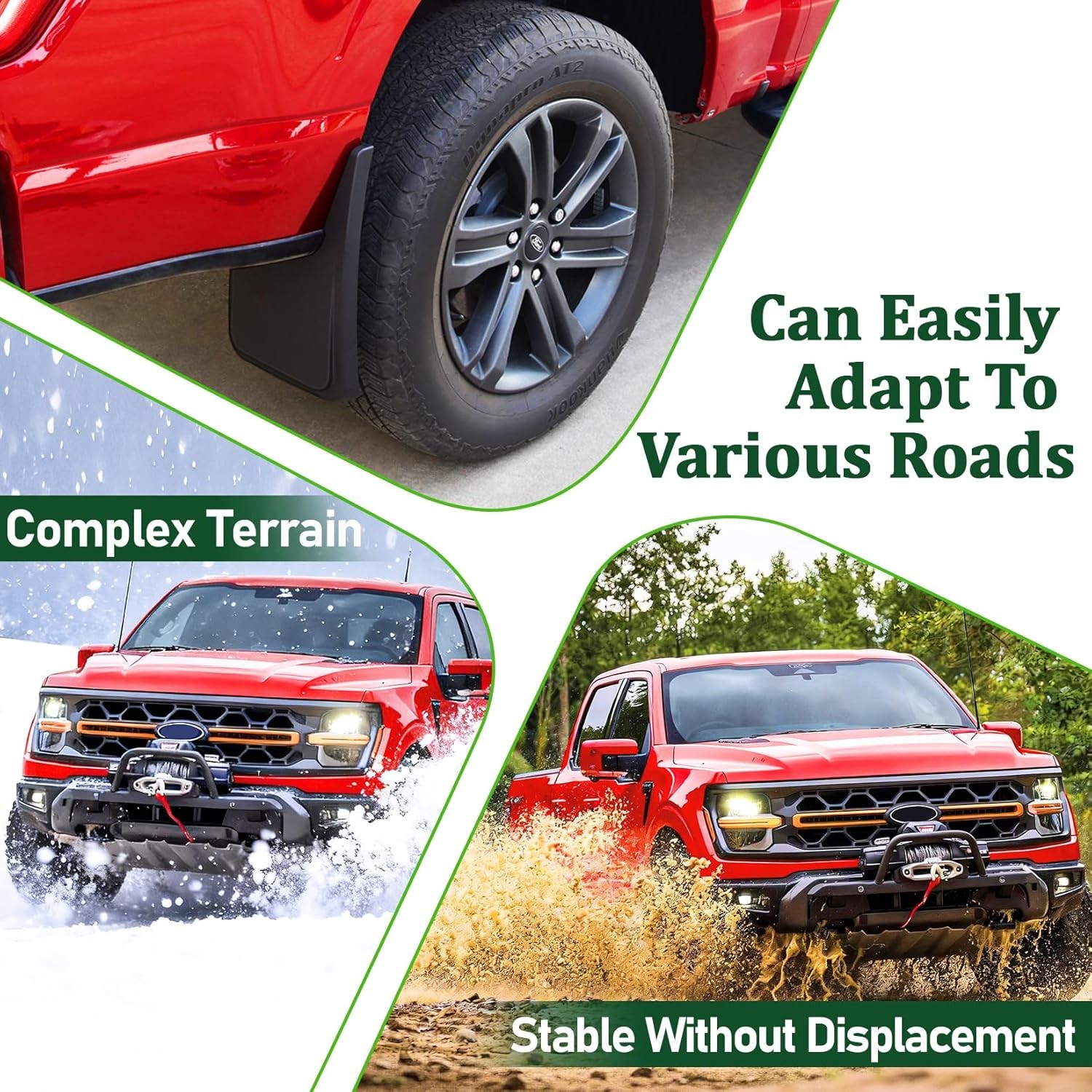 Mud Flaps for Ford F150 2021-2026,4 PCS Front Rear Splash Guard Fender Compatibl