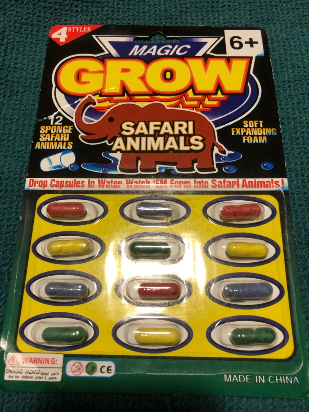 Magic Grow Safari Sponge Animals 12 Pack
