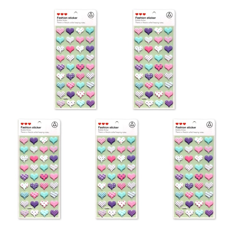 5Sheets Silicone Foam Stickers Journal Decor Phone Camera Decoration Stickers