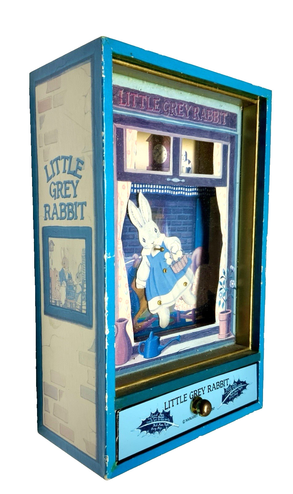 Vintage Animated Music Box Rabbit 1950s Little Grey Rabbit