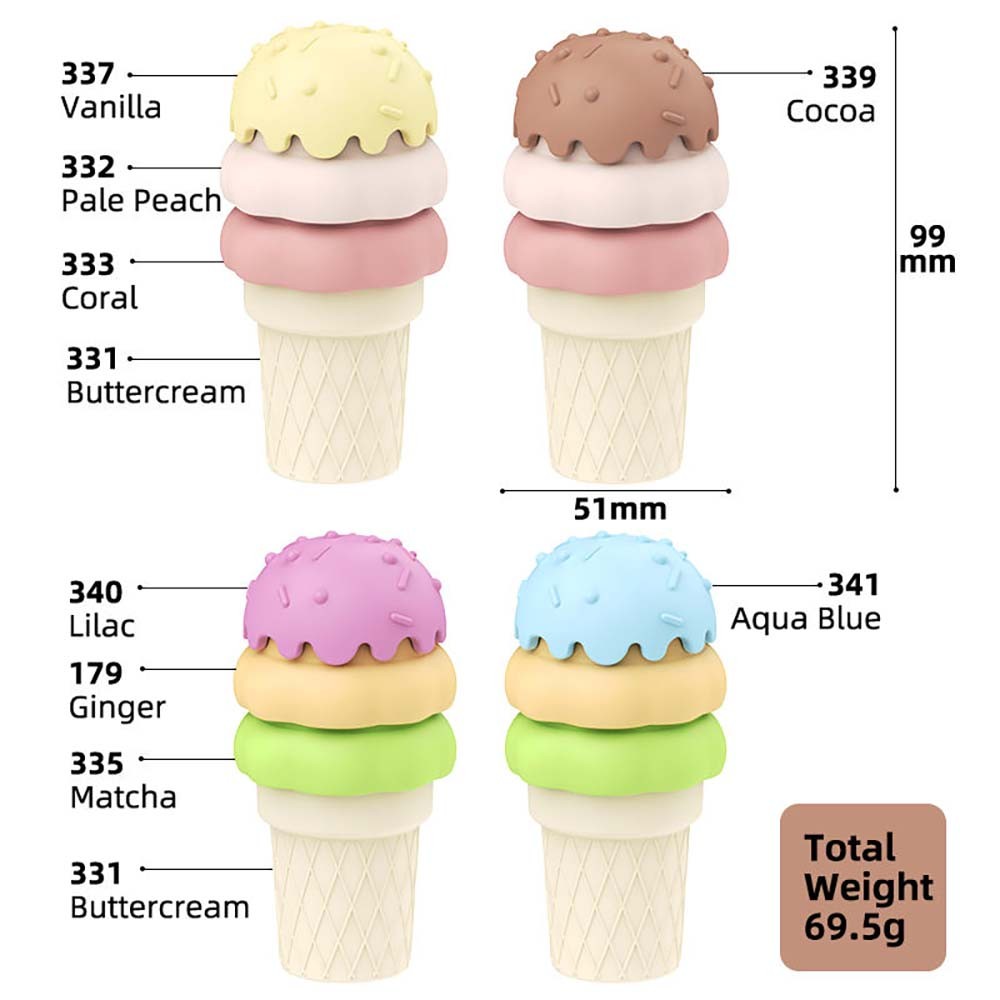 Playful Ice Cream Stacking Puzzle Toy Sturdy Non-Collapsing Fit Kids Indoor Play