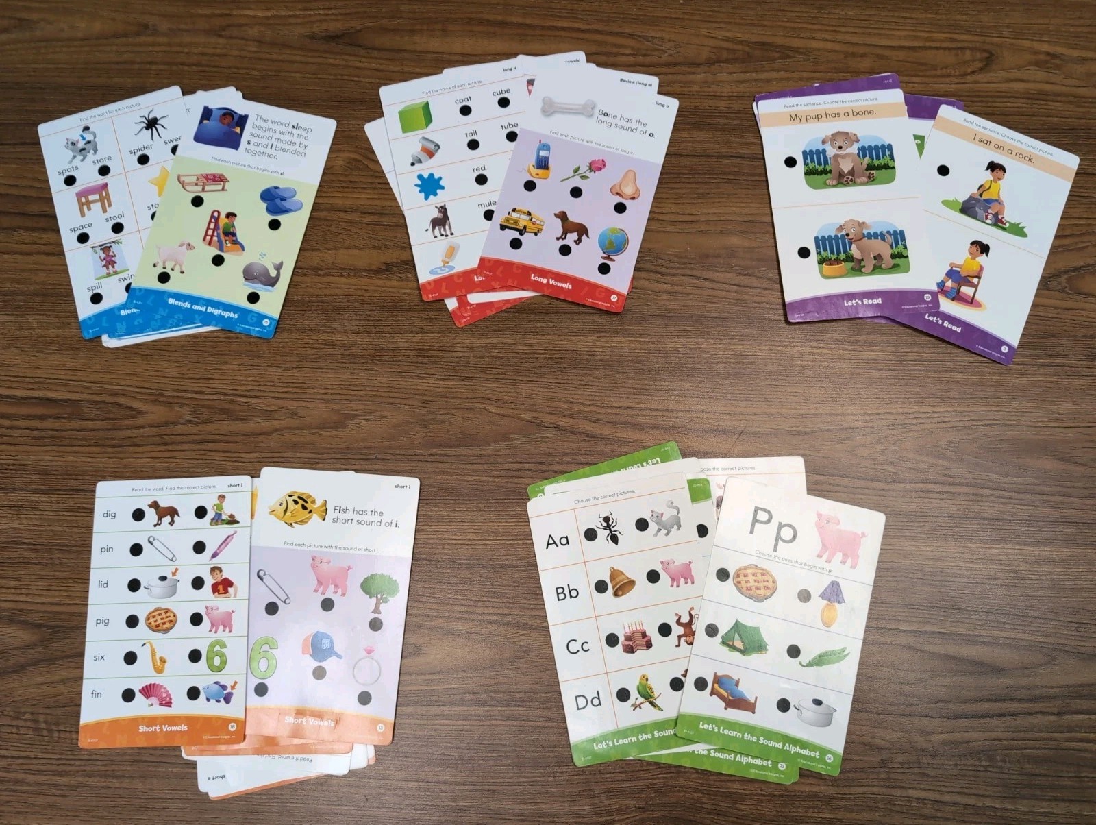 Set Of 80 2 Sided Phonics & Early Reading Hot Dots Cards By Educational Insights