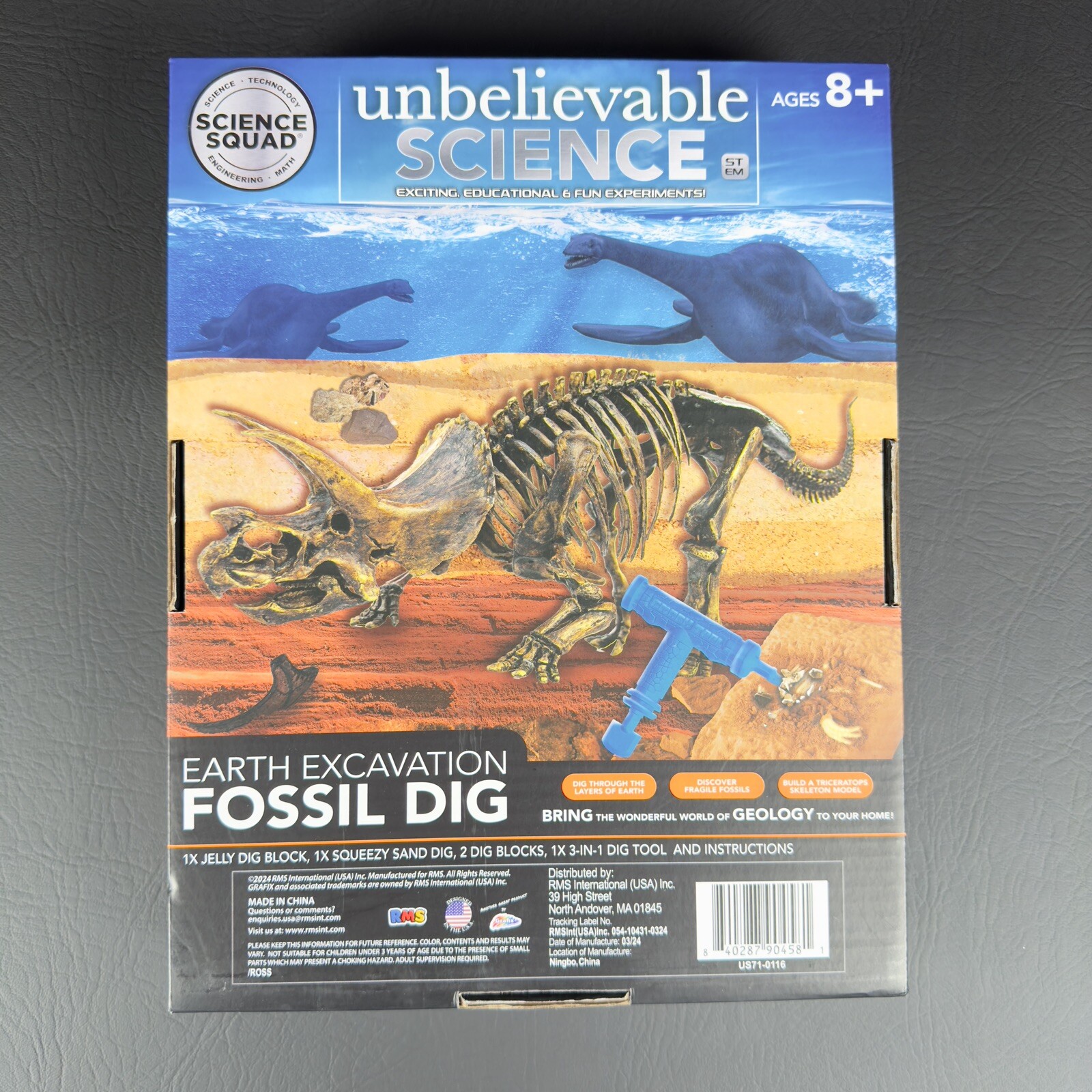 Unbelievable Science : Earth Excavation Fossil Dig Kit 4 Dig Blocks, 1 Dig Tool