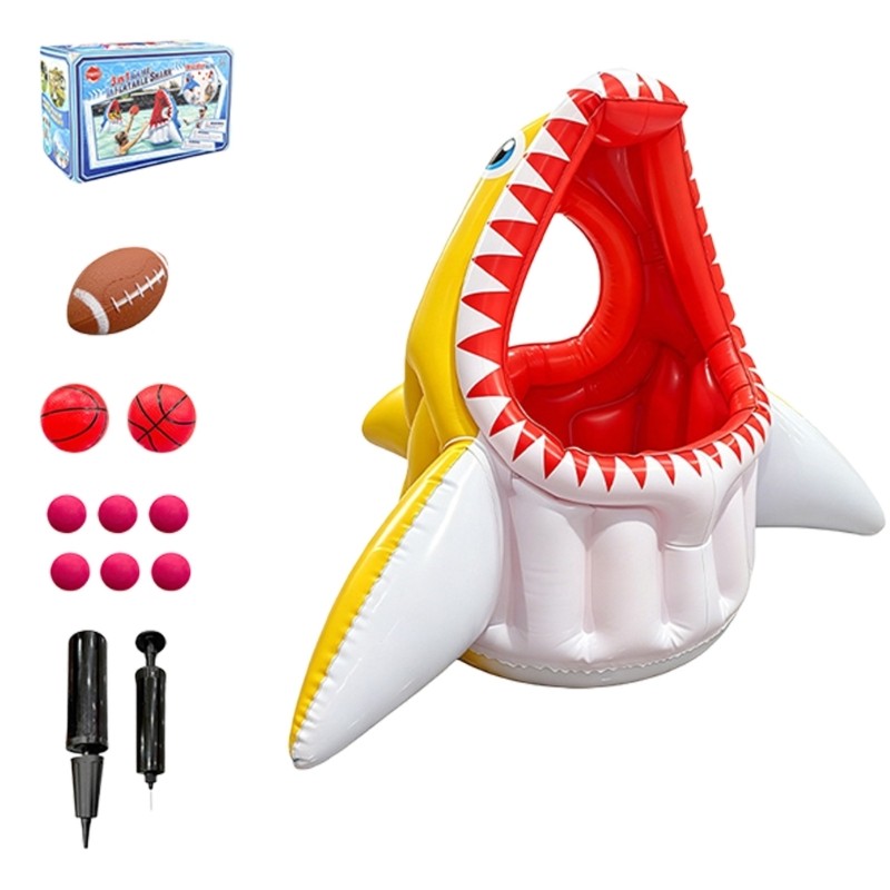 Easter Inflatable Shark Rings Interactive Game Sport Funny Toy For Backyard Pool
