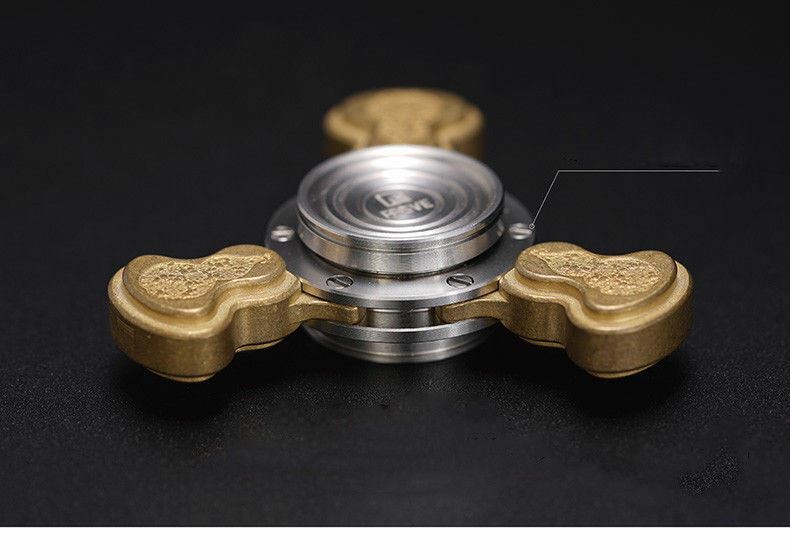 FEGVE Diy Fidget Hand Spinner Triangle Matte Brass/Copper Finger Toy EDC