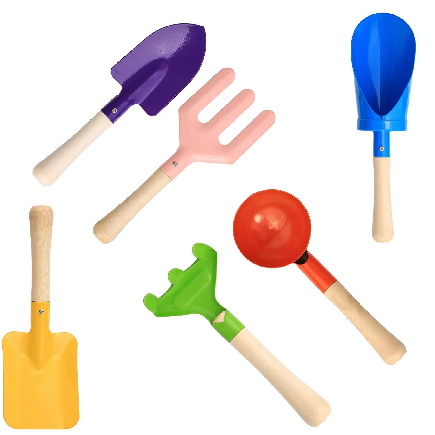 6 PCS 8″ Kids Gardening Tools, Standard, Standard Multicolor Tools