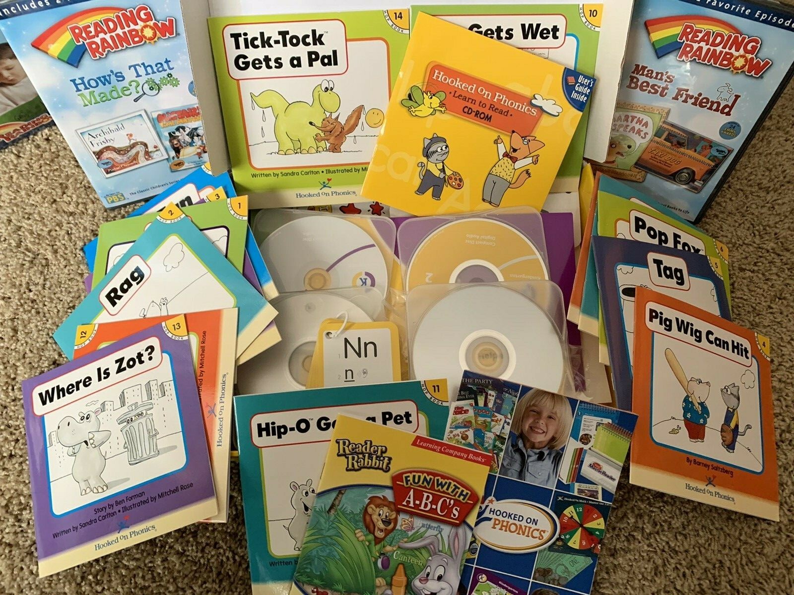 Hooked On Phonics Learn To Read Ages 4-8 (K-2nd Grade) Only 8 CDs, No Yellow Cd