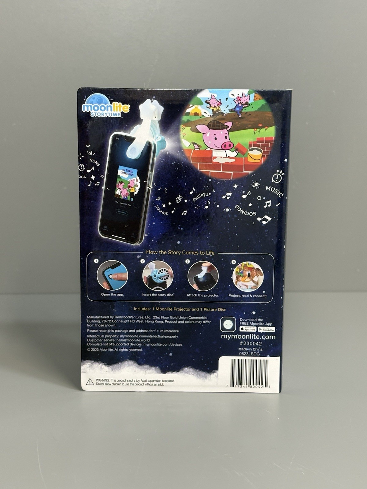 Moonlite Storytime Projector w/Three Little Pigs Picture Disc (for Smartphones)