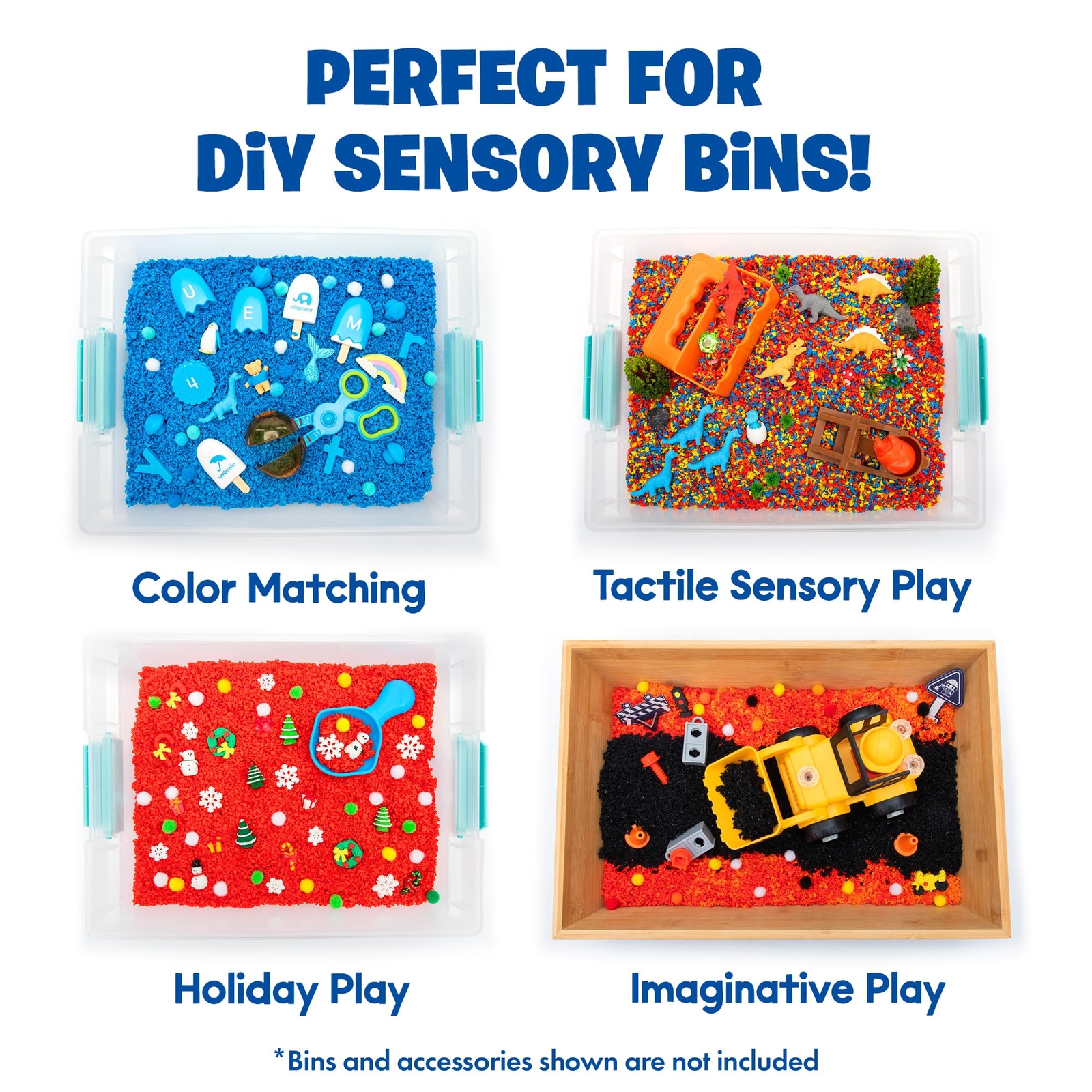 Playfoam Pluffle Sensory Bins 4 Pack Non Toxic Fluffy Learning Toy for Kids