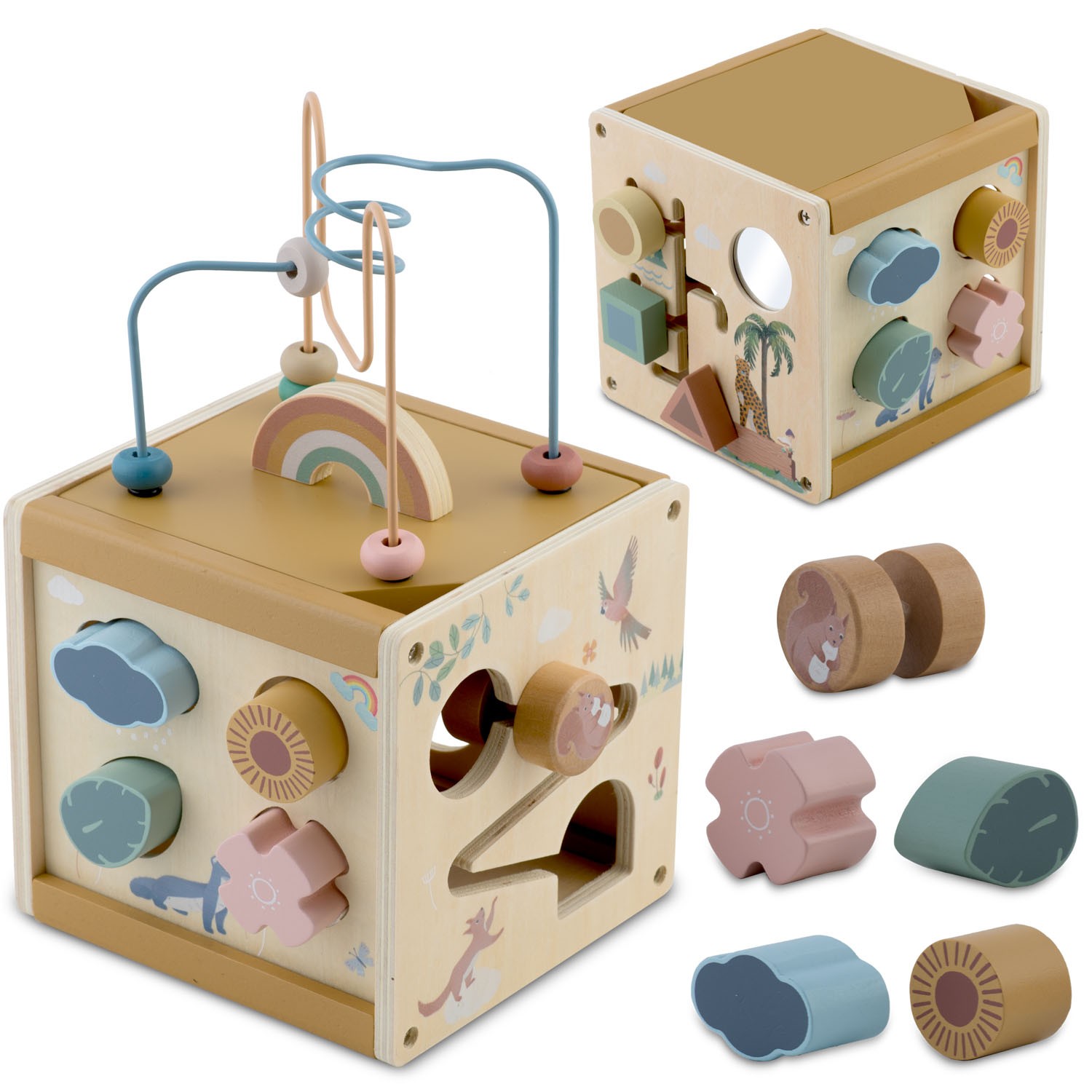 NK-861 Nukido Wooden Cube Sensory Toy