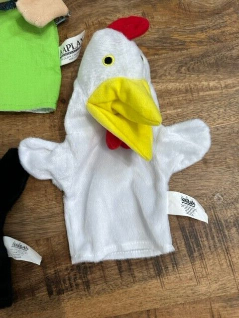 Lot 5 Kaplan Early Learning Diveristy Plush Hand Puppets Girls Cow Mouse Chicken