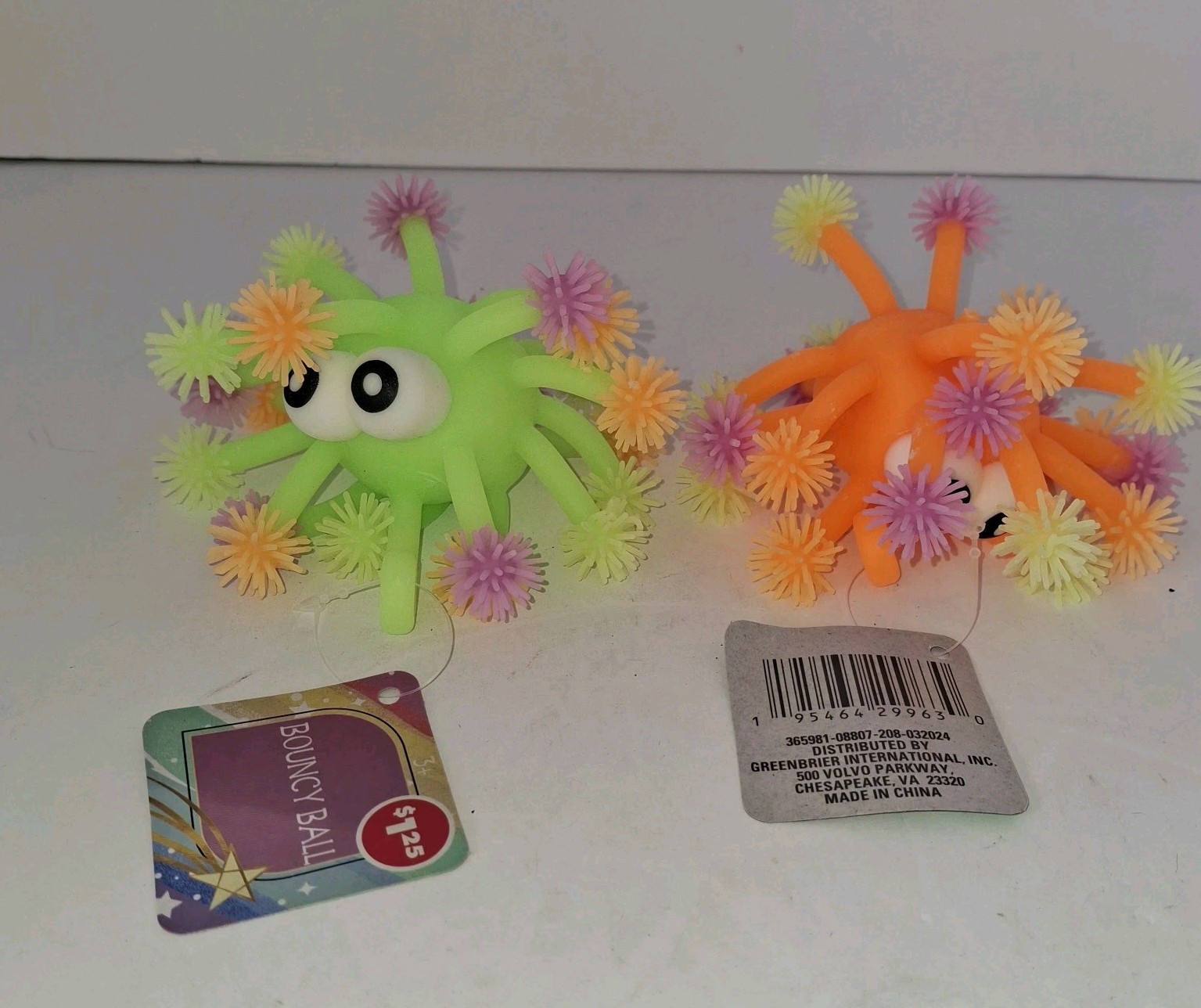 2 Multi Color Bouncy Ball Stress Creature —Fun For Flinging! New With Tags