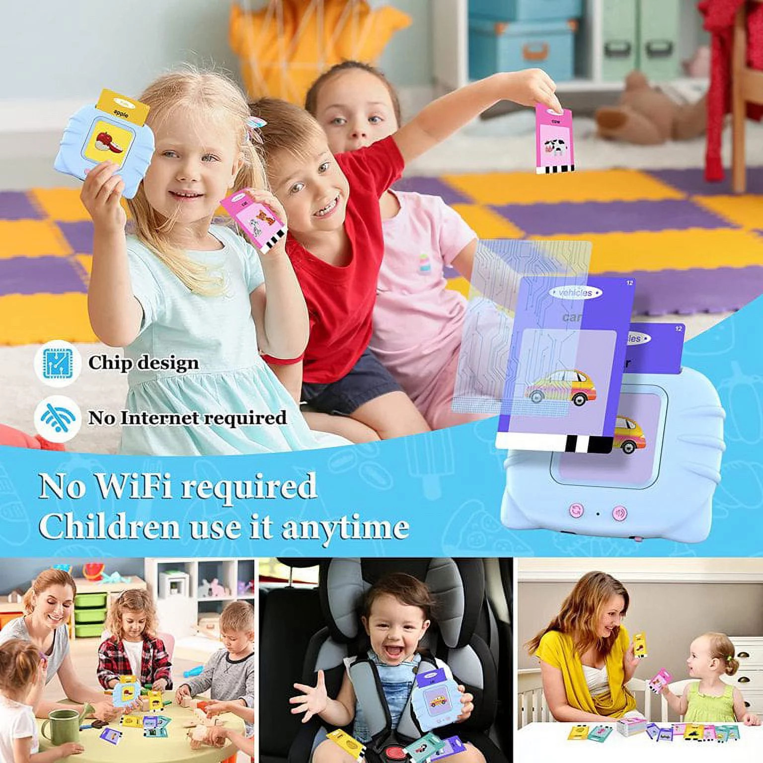 Talking Flash Cards Speech Therapy Toys-224 Sight Words Montessori Preschool Edu