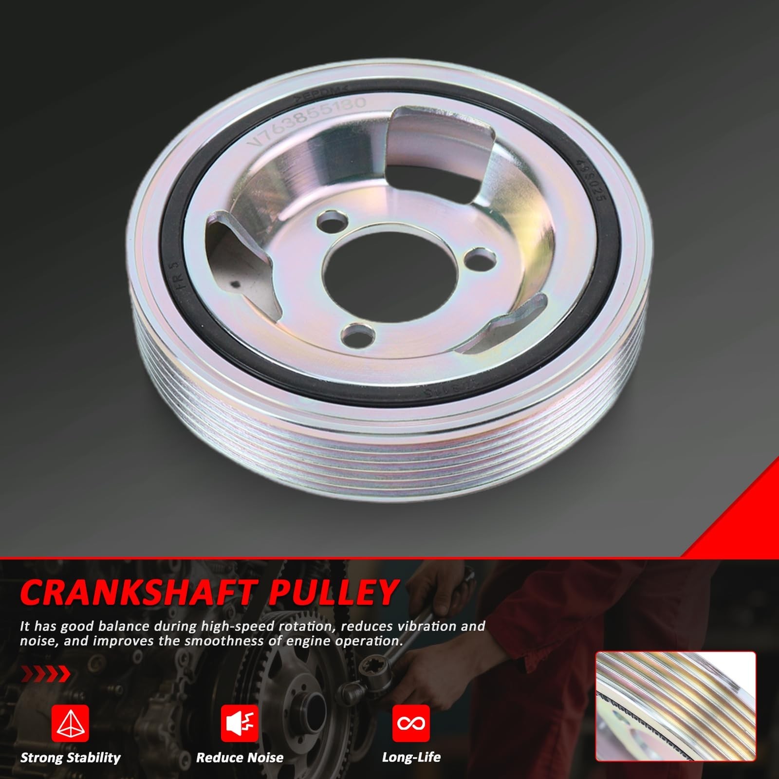 11237638551 Crankshaft Pulley 2007-2016 for Mini Cooper R55 R56 R57 R58 R59 R…