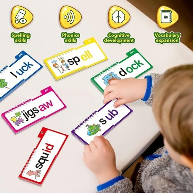 30pcs Letter Sounds Flash Cards Flip Books To Boost Preschoolers Reading Skills