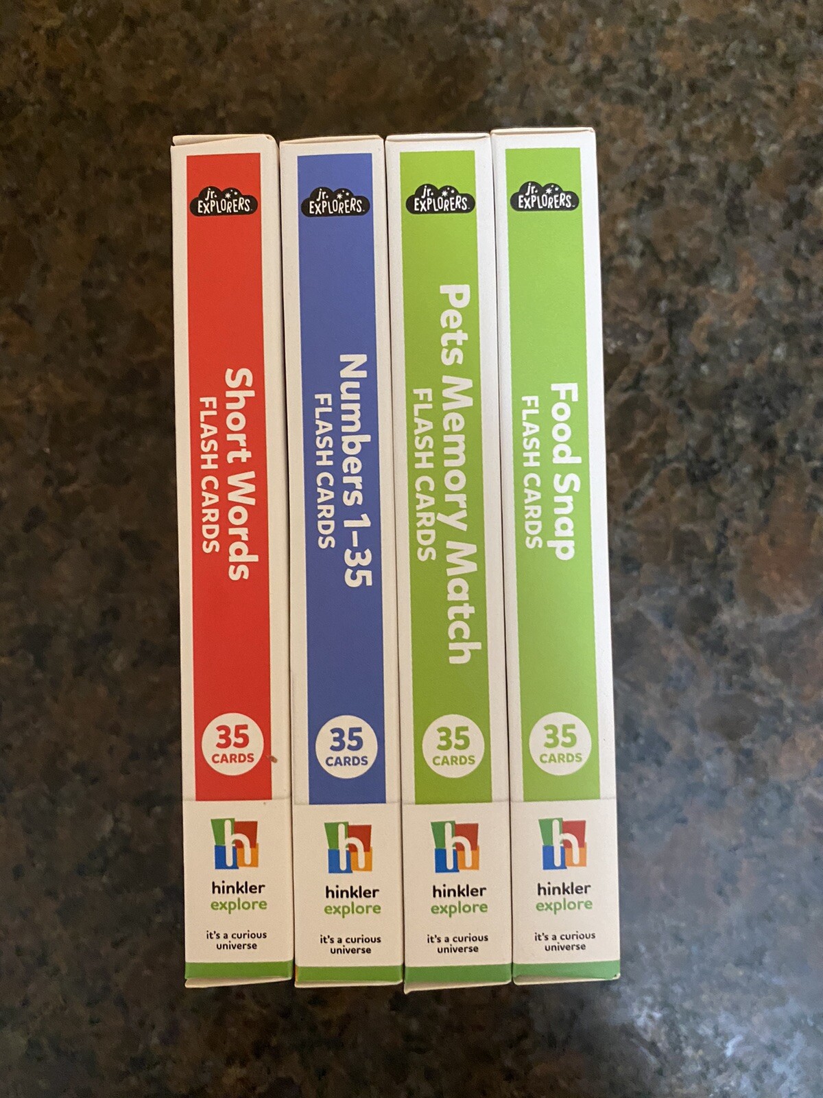 4 NEW: jr. Explorers Flash Cards- Numbers, Pets Memory, Short Words, Food Age 4+