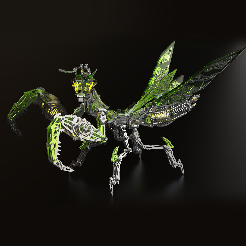 Mechanical Praying Mantis Movable Light Creative Toy Ornament Birthday Gift