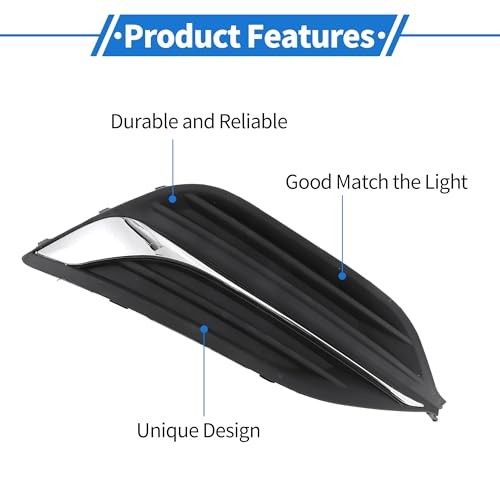 1 Pc Fog Light Grill for Buick Regal 2017-2020 ABS Black,Silver Tone Front