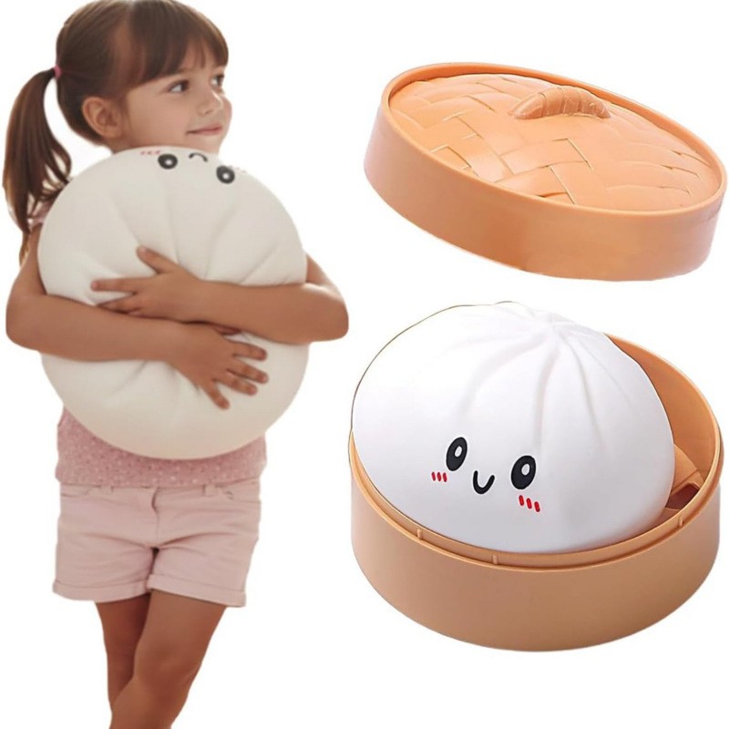 Large Dumpling Stress Ball Colorful Squishy Bun Sensory Kids Toy Anxiety Relief