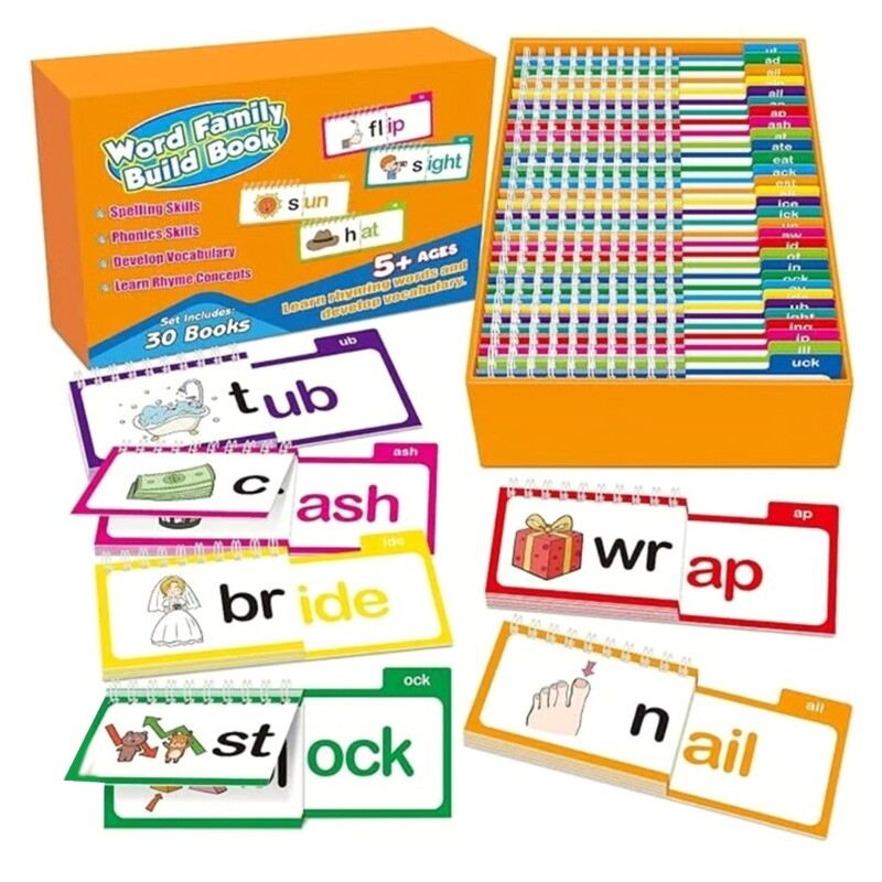 30pcs Letter Sounds Flash Cards Flip Books To Boost Preschoolers Reading Skills