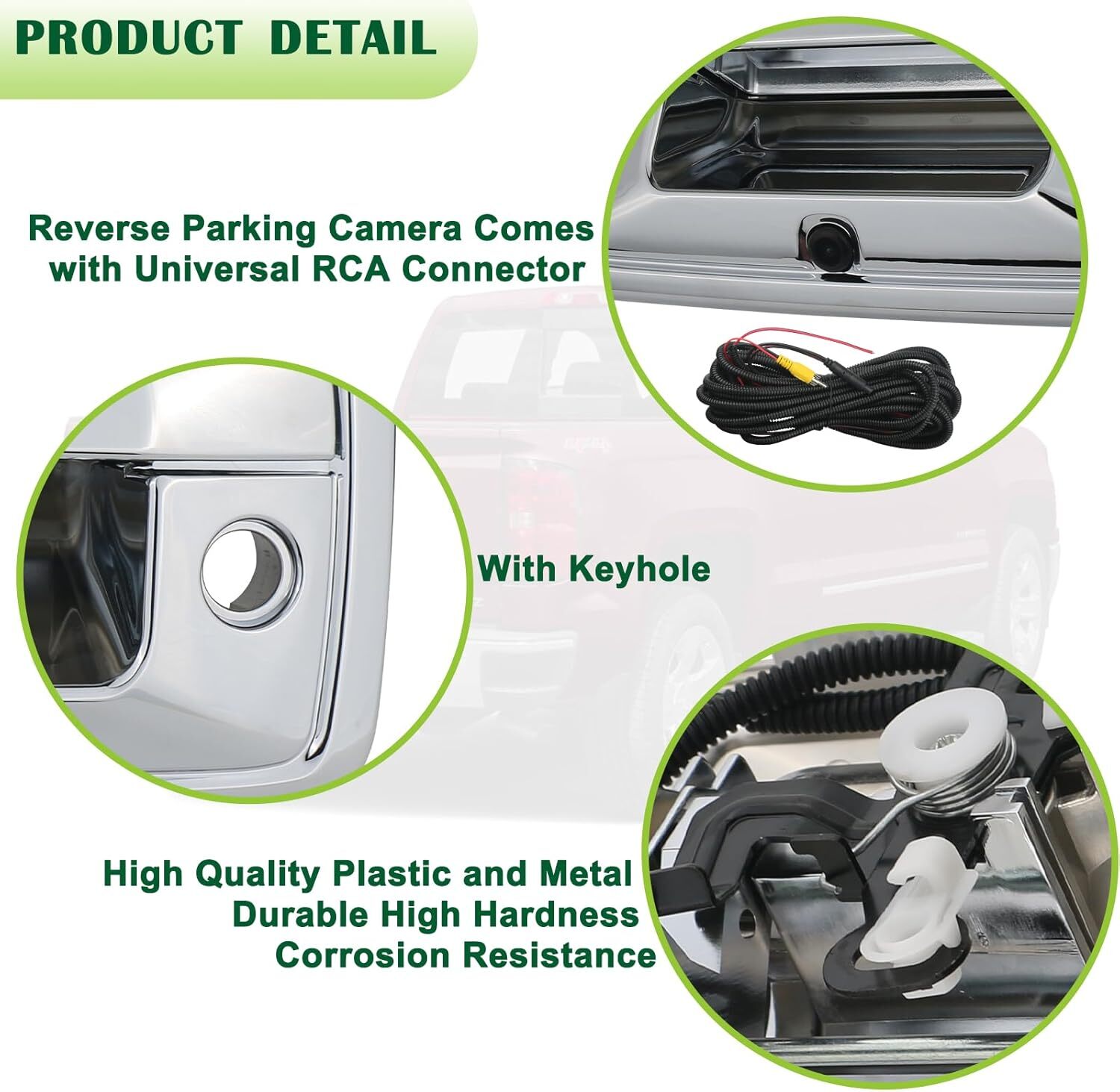 Backup Camera Tailgate Handle Rear View Camera Liftgate Latch Handle with