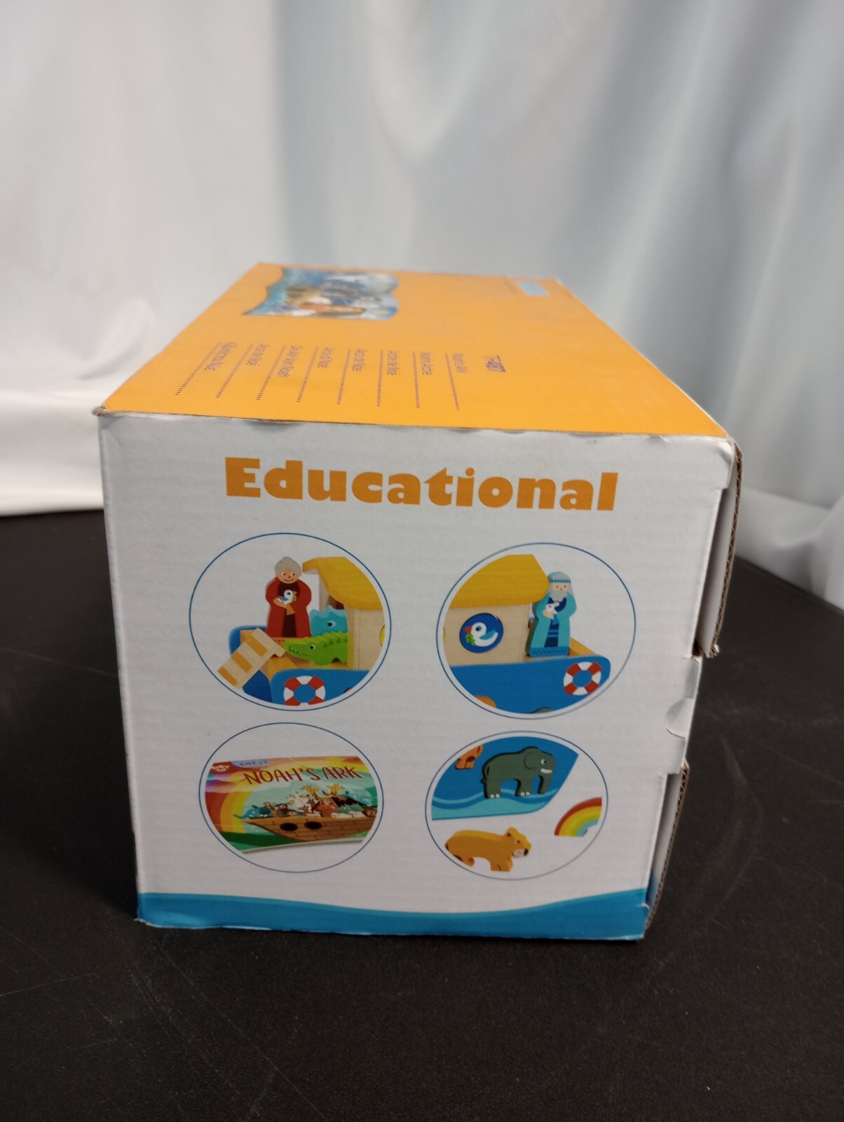 KMTJT Toddlers Wooden Noahs Ark Toy Animal Playset, Kids Educational Gift