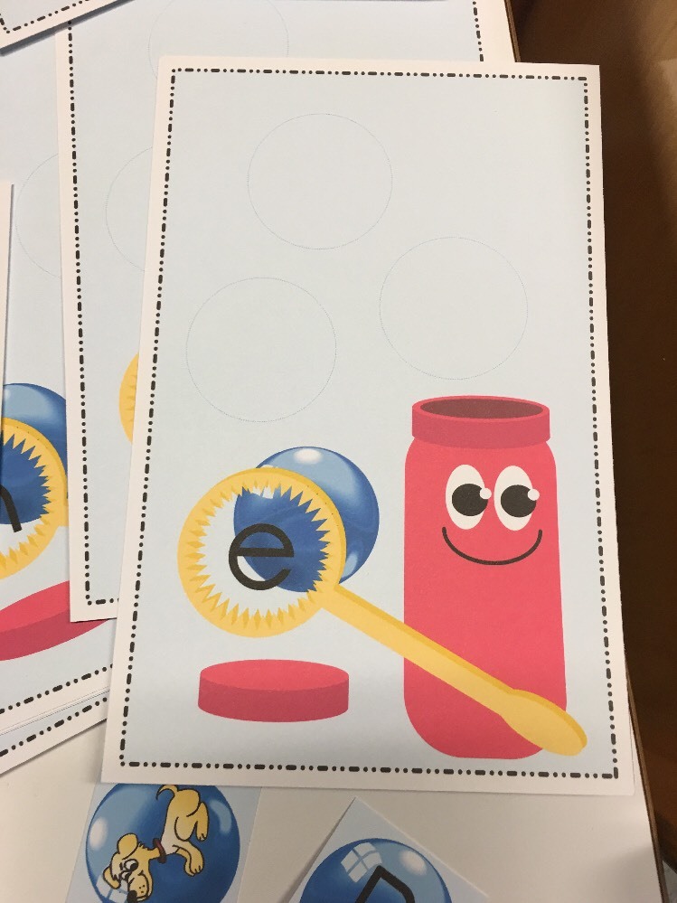 Bubble Blow Game Learning Center- Literacy Mats – Laminated Mats Phonics