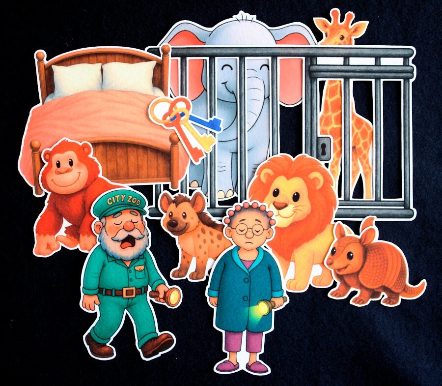Good Night Gorilla Storytelling Educational Activities Felt Story 11-pc