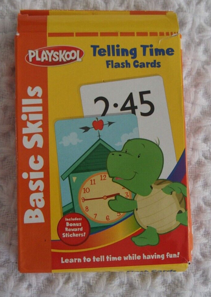 Playskool Telling Time Flash Cards Educational Grade 1 Travel Homeschool Clock