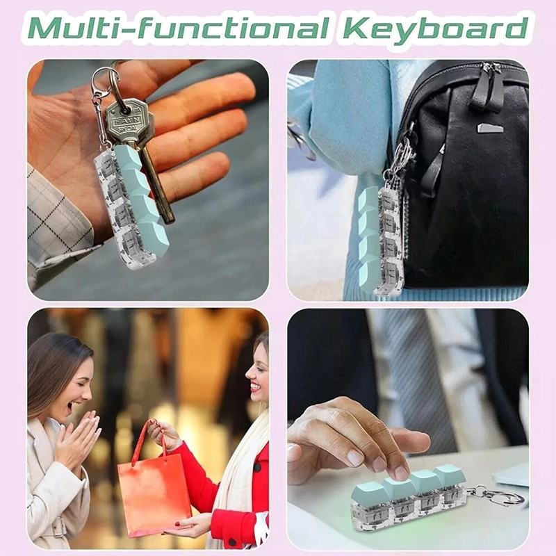 Finger Keyboard Button Keycap 4Keys Fidget Keychain New Keycap Pinch Toy AE