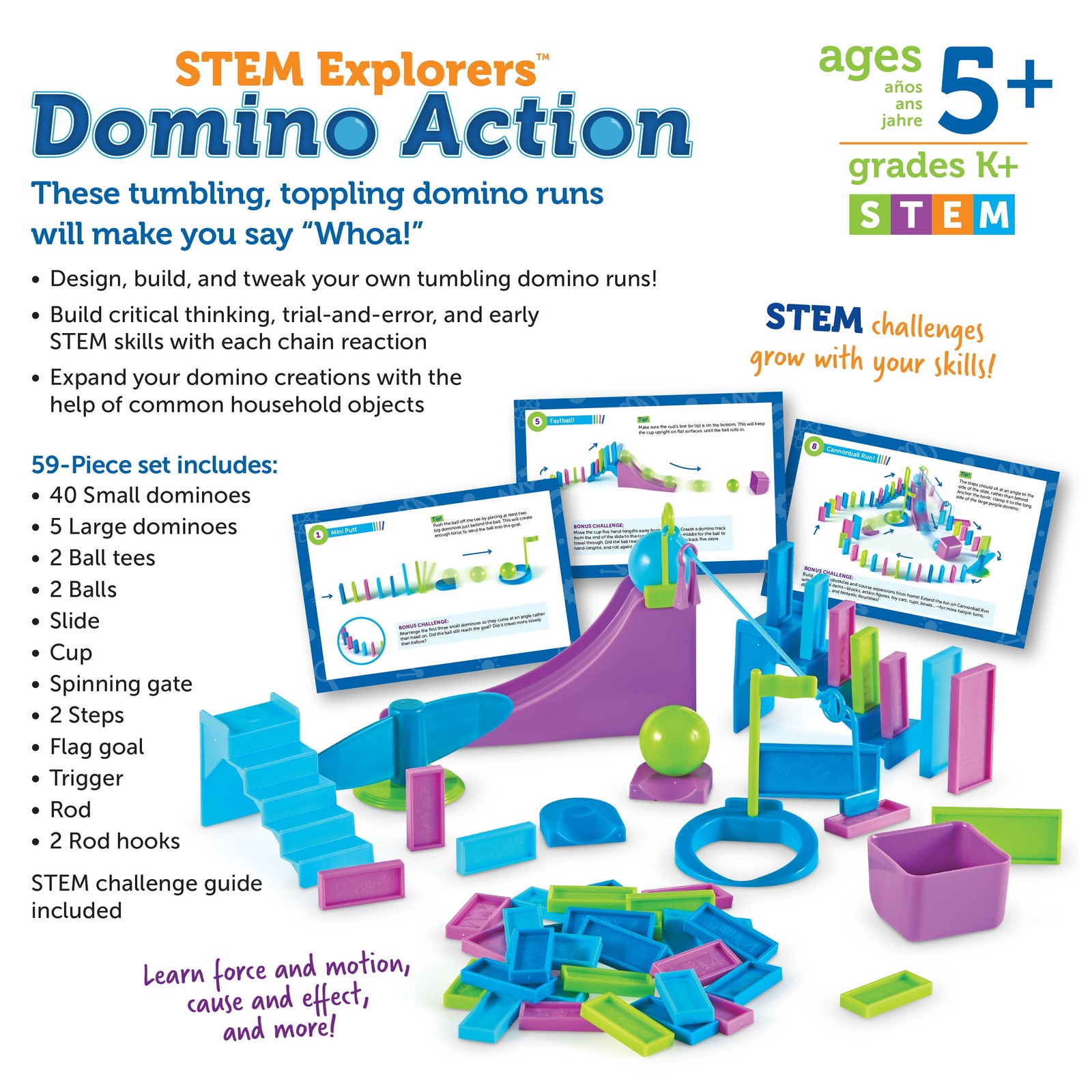 Age 5+ STEM Explorers Domino Action Toys, 8.1 X 2.9 X 8.6”