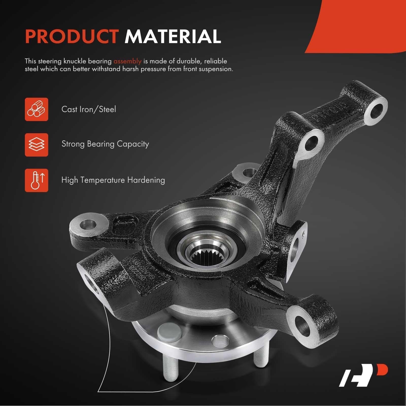 Front Right Passenger Steering Knuckle Hub Bearing for Chevrolet Pontiac